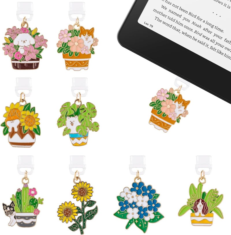 TAKEALOOKO Store Type C Dust Plug Charm for Kindle - 8Pcs Dust Plug Charms Compatible with Kindle Phone, E-Reader Accessories - Image 1